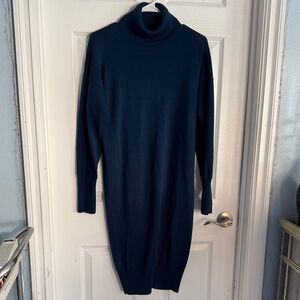 United Colors Of Benetton Navy Long Sleeve Turtleneck Dress